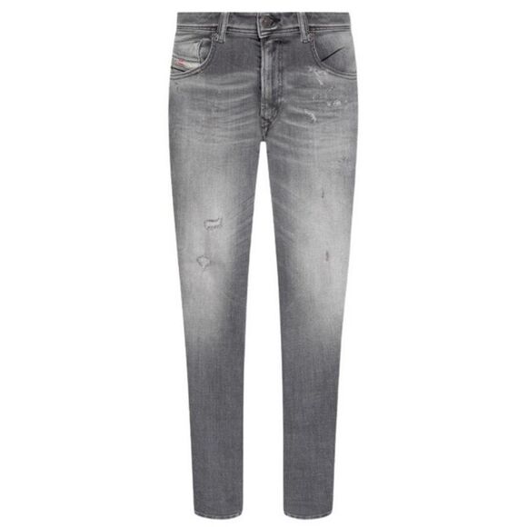 Diesel Mens 1979 Sleenker Faded Frayed Edge Jeans / Grey Denim